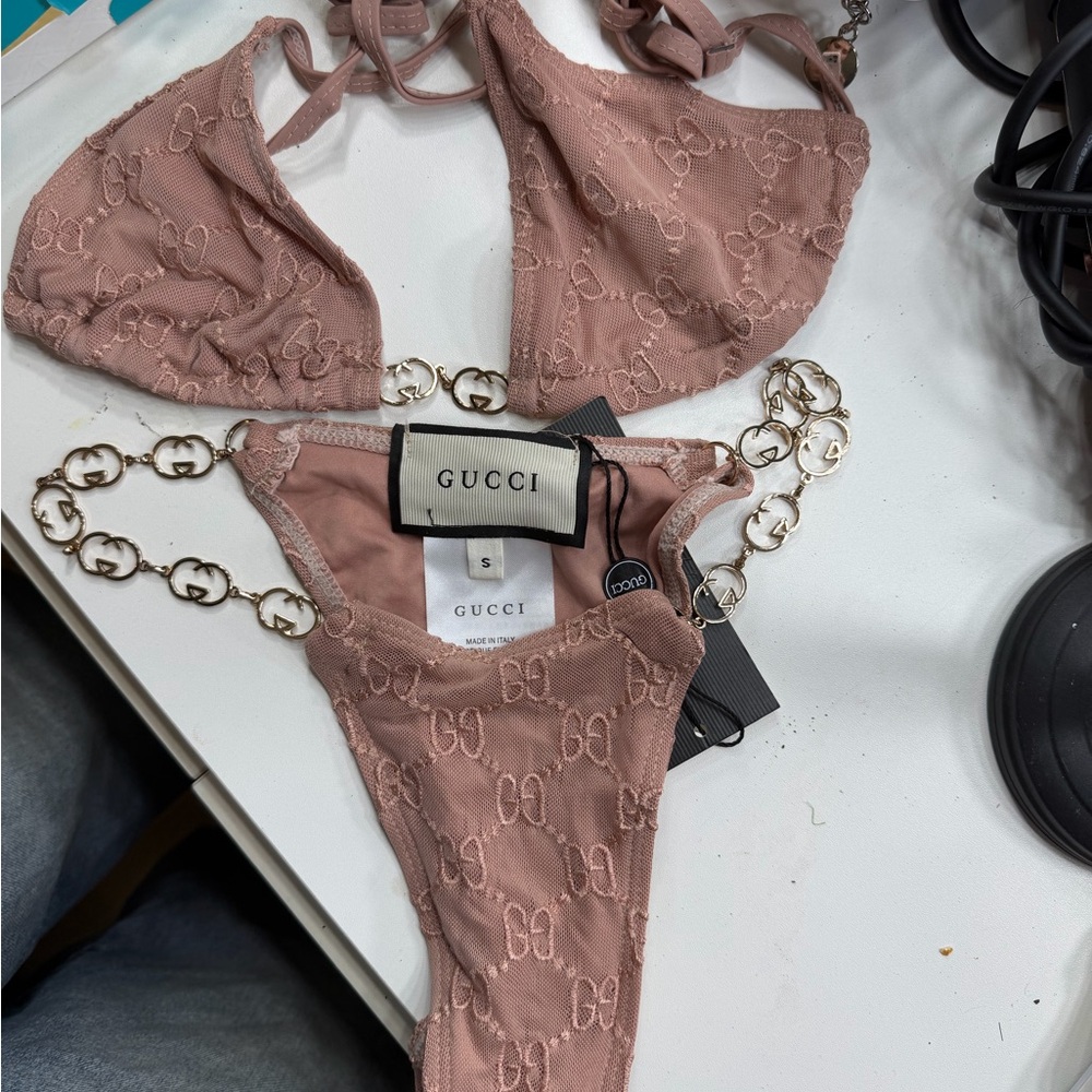 Gucci Blush Bikini with Chain Accent